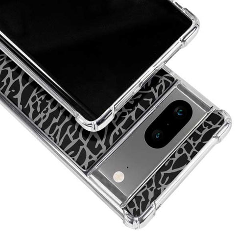 Elephant Print Black Google Pixel 8a Clear Case